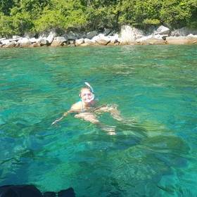 Lara snorkelen bij Pulau Perhentian