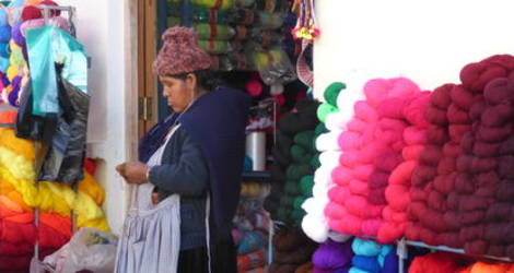 Winkels van de lokale bevolking in Tarabuco - Bolivia