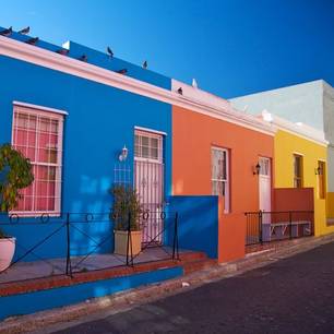 Kleurrijke huisjes in Kaapstad, Zuid-Afrika