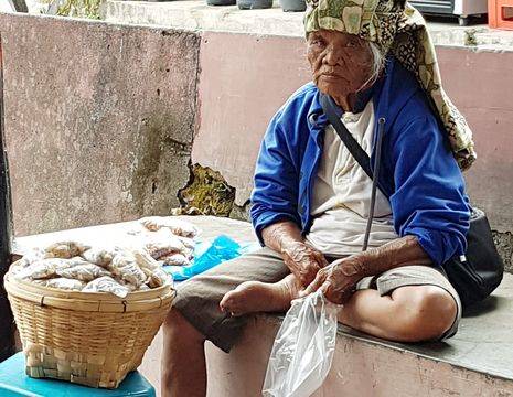 Lokale marktvrouw op het eiland Samosir 