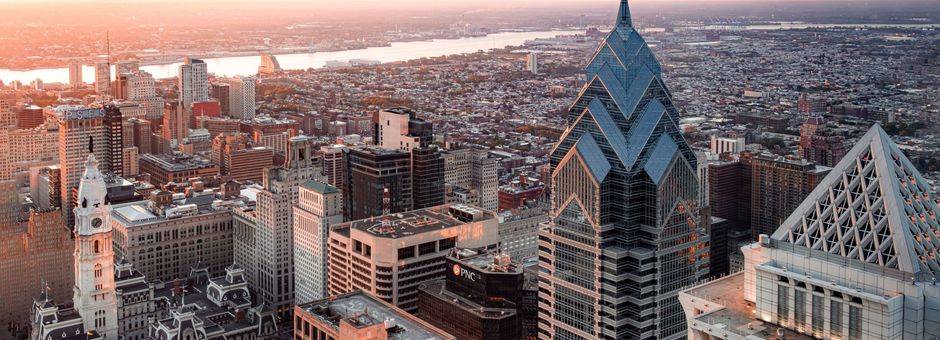 Amerika-Philadelphia-Helikopterview