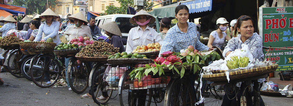 Vietnam-Hanoi-locals-fiets-fruit