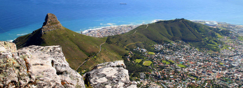 Het uitzicht vanaf de tafelberg is spectaculair, Kaapstad, Zuid-Afrika