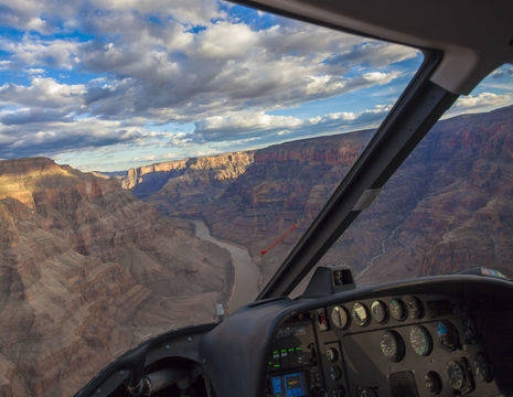 De Grand Canyon vanuit een helikopter gezien