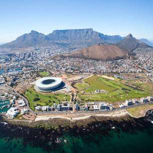 Een mooie overzichtsfoto van Kaapstad in Zuid-Afrika