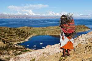 Uitzichten en lokale bevolking bij het Titicacameer - Bolivia