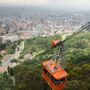 Uitzicht vanaf de kabelbaan in Bogotá