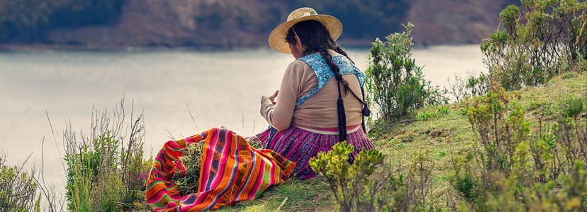 Een lokale bewoonsters van Bolivia