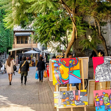 De gezellige straatjes in Santiago de Chile